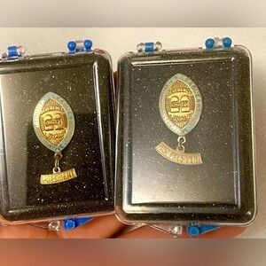 Gold and Blue President and Enthusiasm Pins. Vintage